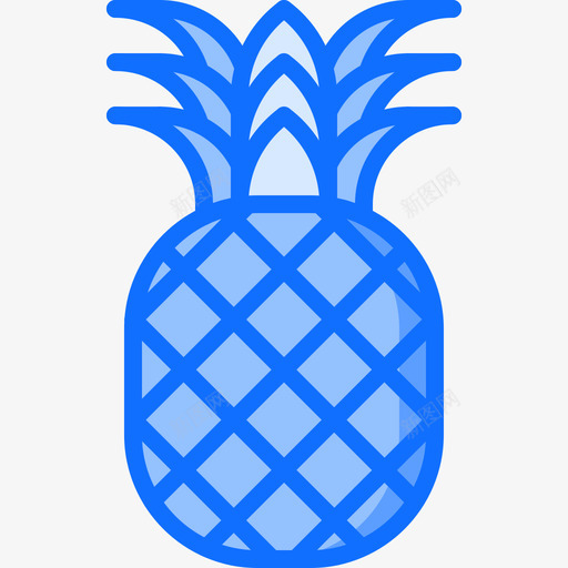 菠萝水果和蔬菜42蓝色图标svg_新图网 https://ixintu.com 水果 菠萝 蓝色 蔬菜