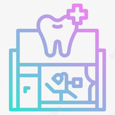 牙医牙科46梯度图标图标