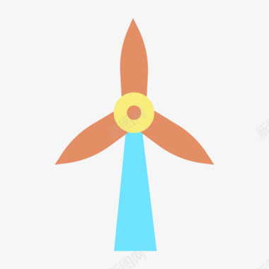 风力发电厂能源54扁平图标图标
