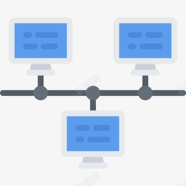 网络计算机52扁平图标图标