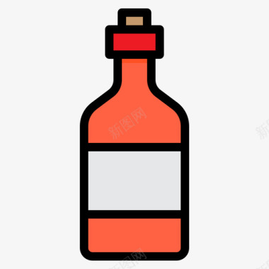 酒瓶酒瓶和容器4个线性颜色图标图标