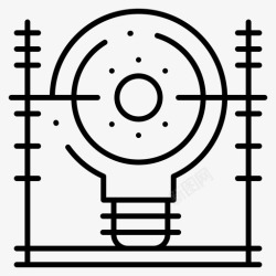 点线灯泡定义能源工程图标高清图片