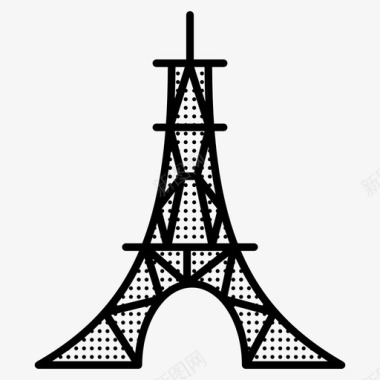 埃菲尔铁塔地标巴黎旅游图标图标