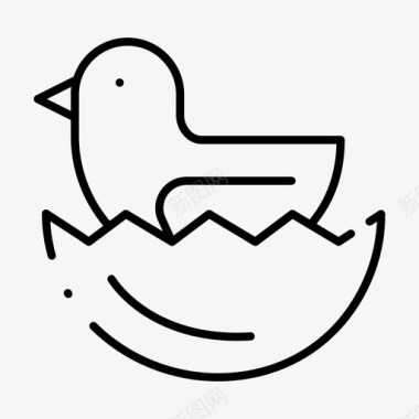 鸭子小鸡复活节图标图标