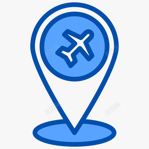 机场机场126蓝色图标svg_新图网 https://ixintu.com 机场 蓝色