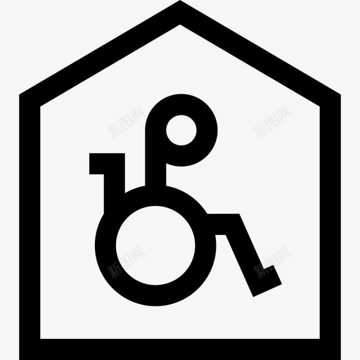 残疾人标志残疾人7直线图标svg_新图网 https://ixintu.com 标志 残疾人 直线