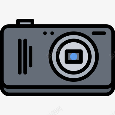 小型摄像机设备45彩色图标图标