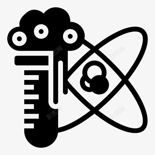 科学原子教育图标svg_新图网 https://ixintu.com stemglyph 原子 学校 实验 教育 科学 试管