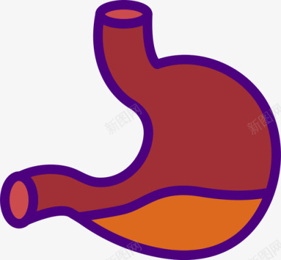 胃反流医学186线性颜色图标图标