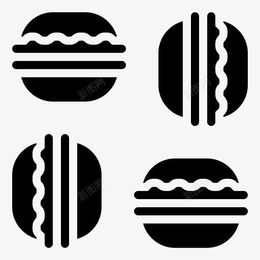 麦卡龙食品法式图标svg_新图网 https://ixintu.com 字形 法式 符号 糕点 糖果 食品 麦卡