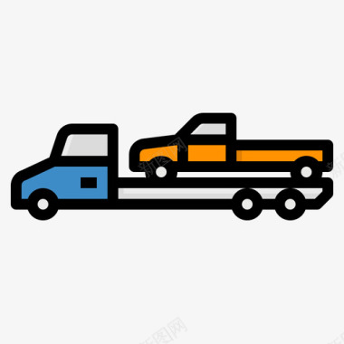 拖车汽车服务5线性颜色图标图标