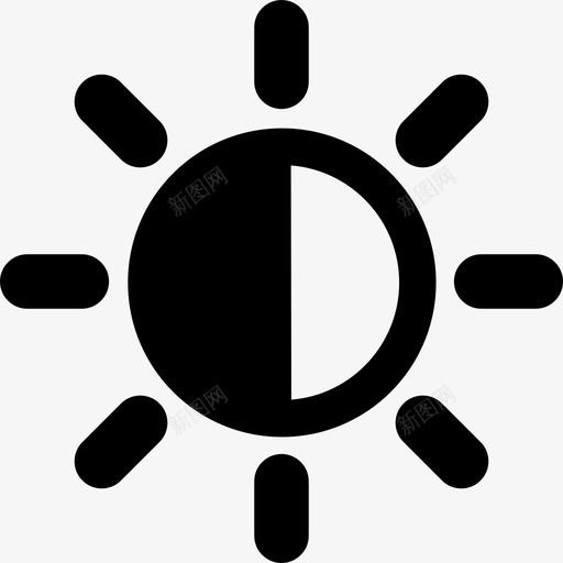 亮度对比度暗光图标svg_新图网 https://ixintu.com 亮度 对比度 暗光 用户 界面设计 编辑 阳光