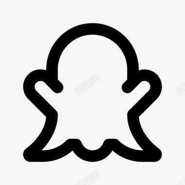 Snapchat社交媒体概要线性图标图标