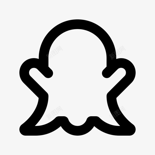 Snapchat社交媒体概要线性图标svg_新图网 https://ixintu.com Snapchat 媒体 概要 社交 线性