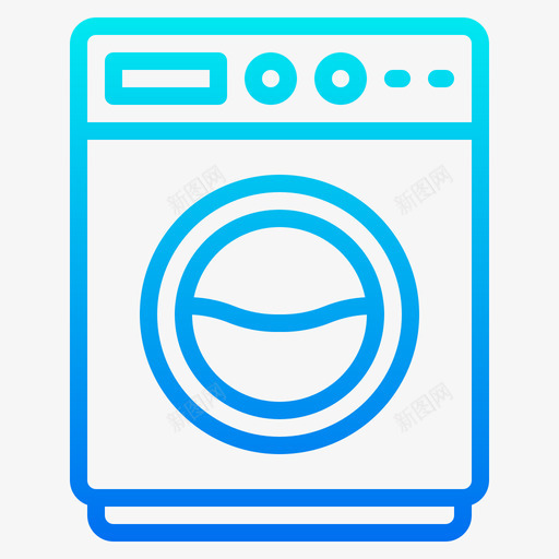 洗衣机电子7梯度图标svg_新图网 https://ixintu.com 梯度 洗衣机 电子