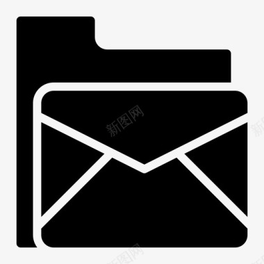 电子邮件文件夹和文档4填充图标图标