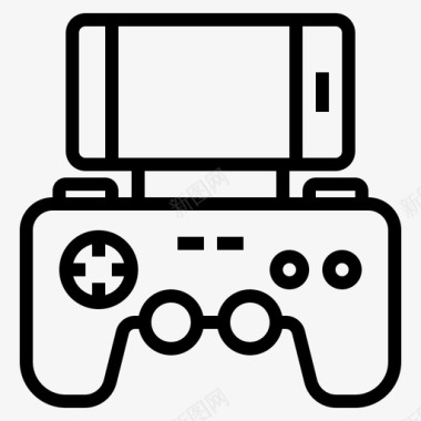 移动游戏游戏控制器7线性图标图标