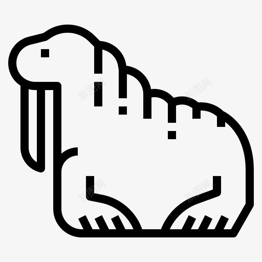 海象全球变暖13线性图标svg_新图网 https://ixintu.com 全球 变暖 海象 线性