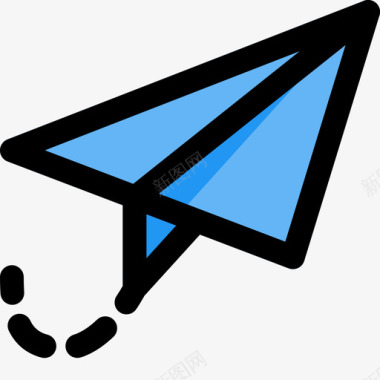 纸飞机电子邮件59线颜色图标图标