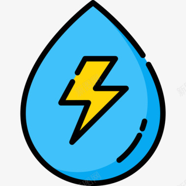 水力发电可再生能源2线性颜色图标图标