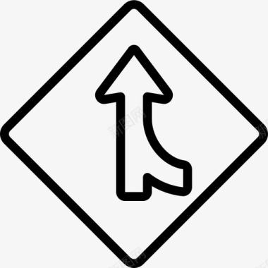 合并美国路标3线形图标图标