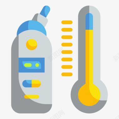 温度计医疗技术2扁平图标图标