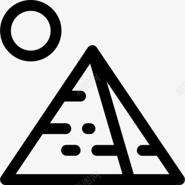 金字塔旅行248直线图标图标