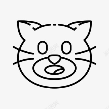 猫猫表情符号线性图标图标