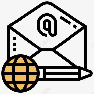 邮件邮政服务15黄影图标图标