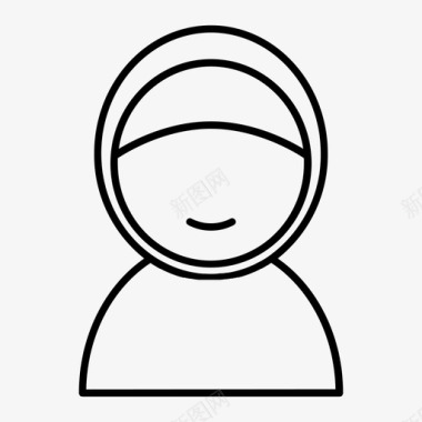 穆斯林妇女头巾伊斯兰教图标图标