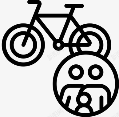 自行车家庭49直线型图标图标