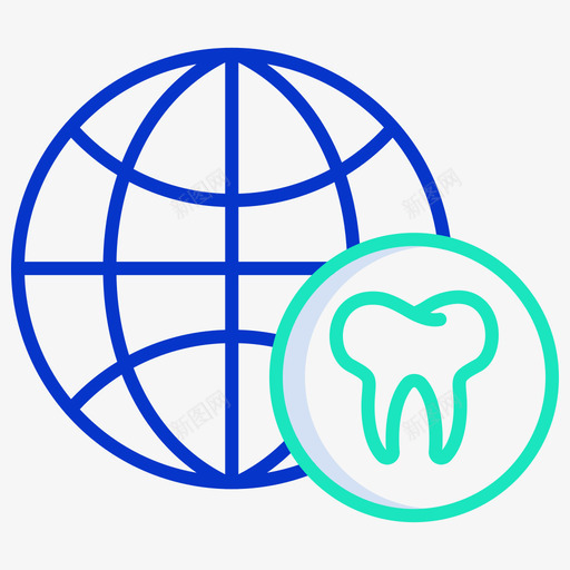 全球牙科39轮廓颜色图标svg_新图网 https://ixintu.com 全球 牙科 轮廓 颜色