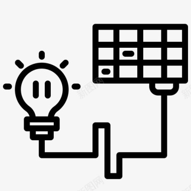 太阳能电池智能生活线性图标图标