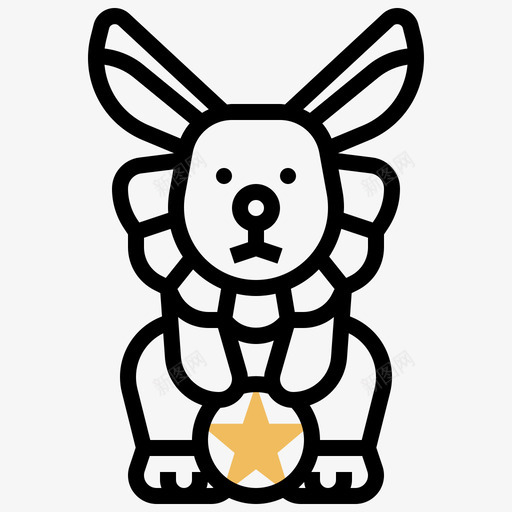 兔子马戏团元素6黄影图标svg_新图网 https://ixintu.com 元素 兔子 马戏团 黄影