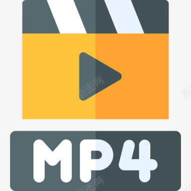 Mp4文件43扁平图标图标