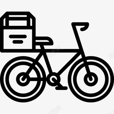 自行车快餐74直线型图标图标