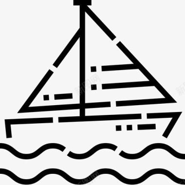 帆车辆运输4直线图标图标