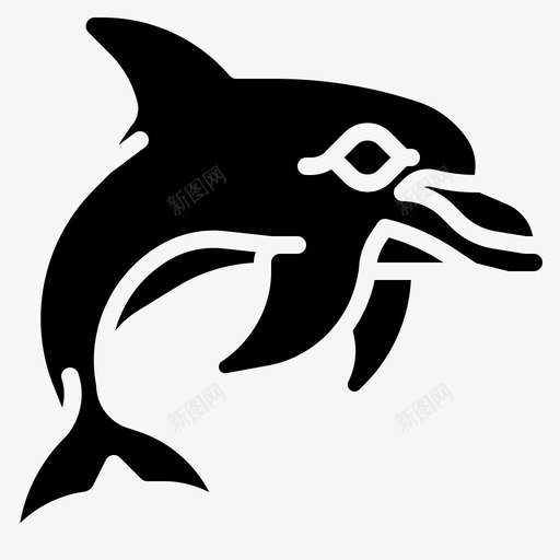 海豚鱼海洋图标svg_新图网 https://ixintu.com 动物 固体 海洋 海豚