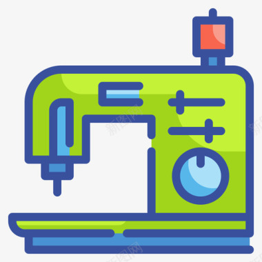 缝纫机人工3线颜色图标图标