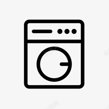 洗衣机家用电器轻边款式图标图标