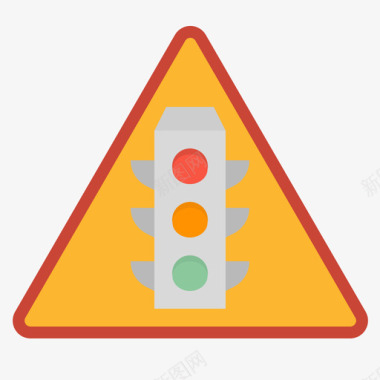红绿灯公路旅行4号平坦图标图标