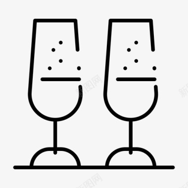 庆祝活动香槟酒杯干杯图标图标