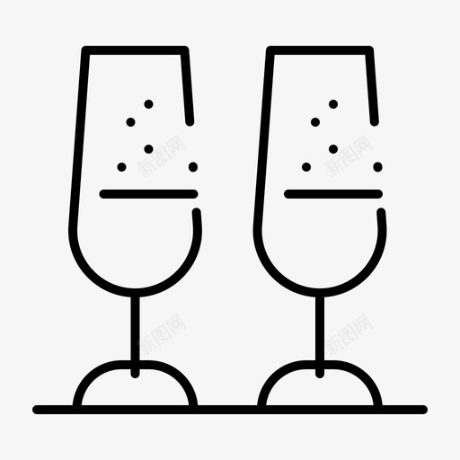 庆祝活动香槟酒杯干杯图标svg_新图网 https://ixintu.com 常规 干杯 庆祝活动 点菜 狂欢节 祝酒 酒杯 香槟 香槟酒