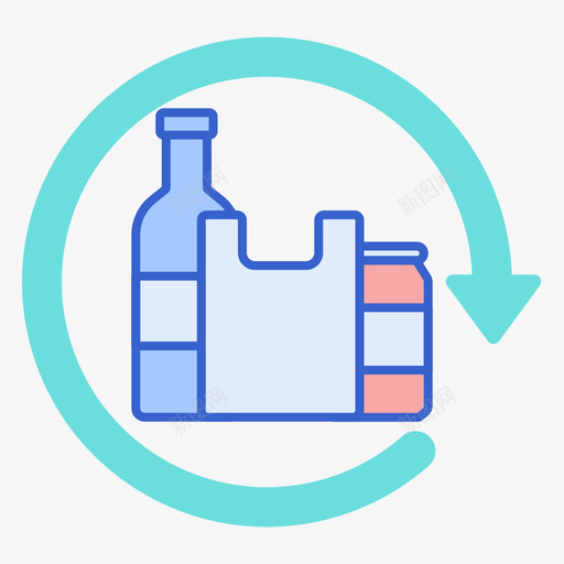 回收回收中心1线性颜色图标svg_新图网 https://ixintu.com 中心 回收 线性 颜色
