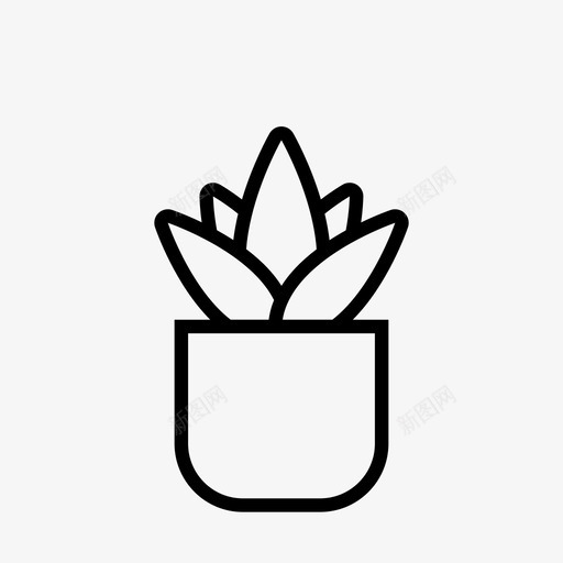 简单的室内植物叶子盆栽图标svg_新图网 https://ixintu.com 叶子 室内 植物 盆栽 简单