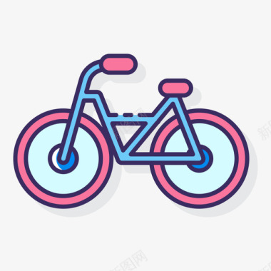自行车马戏团87线性颜色图标图标