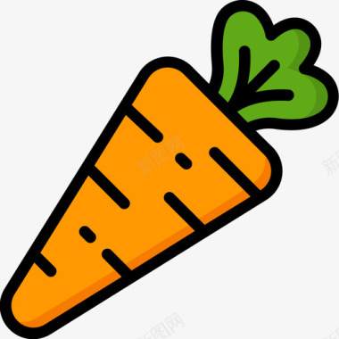 胡萝卜素食主义者15线性颜色图标图标