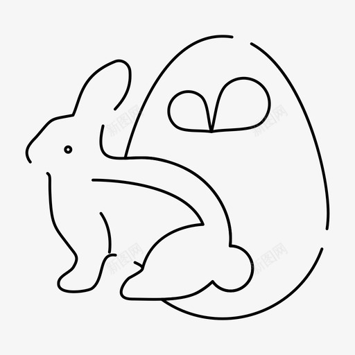 蛋拜尼复活节图标svg_新图网 https://ixintu.com 乐的 伊斯特 兔子 复活节 快乐 提恩 虚线 蛋拜