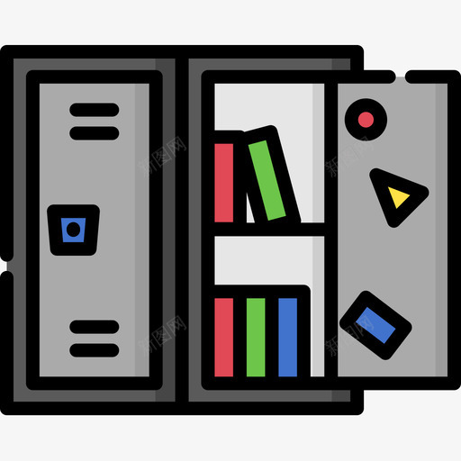 储物柜大学31线性颜色图标svg_新图网 https://ixintu.com 储物柜 大学 线性 颜色