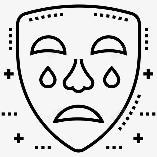 戏剧面具喜剧面具人物角色图标svg_新图网 https://ixintu.com 人物 喜剧 图标 悲伤 戏剧 技能 生活 线图 角色 面具